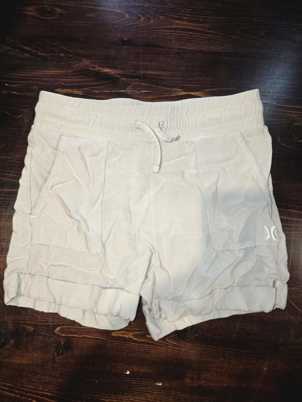 Hurley Kids Elastic Waist Casual Shorts | Khaki Beige | Size Small (8-10 YRS)
